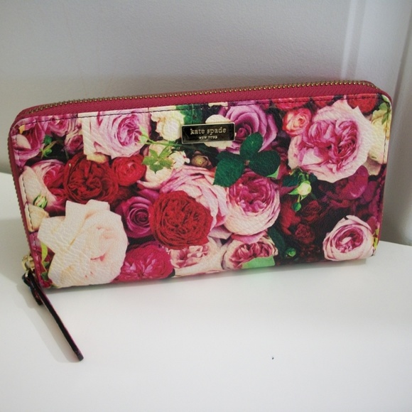 kate spade Handbags - KATE SPADE Grant Street Rose Floral Print Wallet